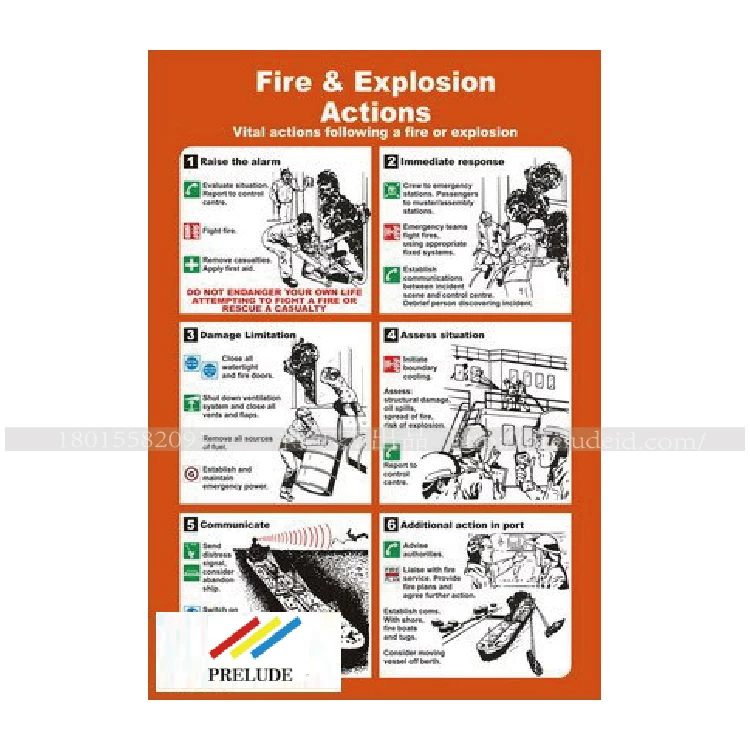 船用IMO标志标牌 331531 火灾及爆炸时行动 420 X 297MM