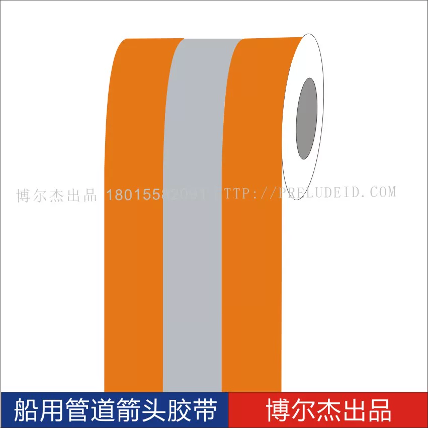ISO 5060船用主辅色色环胶带Hyraulic fluid 液压 管道标识贴纸